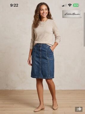 Eddie Bauer Dark Blue Denim Pencil Skirt